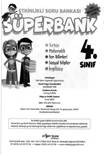 ETKİNLİKLİ SORU BANKASI SÜPERBANK Vega Efsanesi