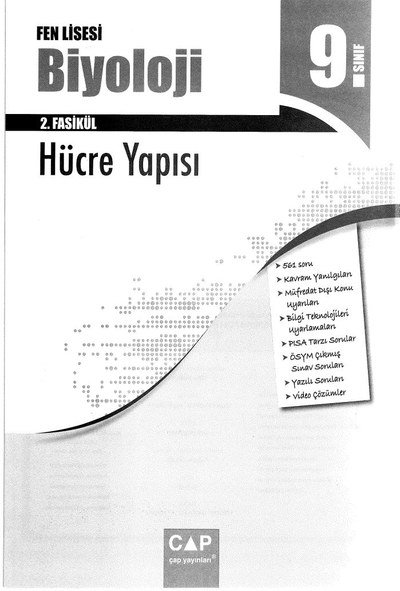 BİYOLOJİ 2. FASİKÜL HÜCRE YAPISI Vega Efsanesi