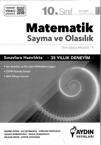 MATEMATİK SAYMA VE OLASILIK 35 YILLIK DENEYİM Vega Efsanesi