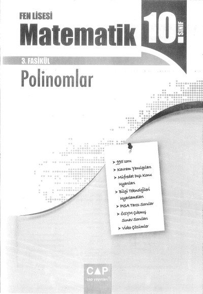 MATEMATİK 3. FASİKÜL POLİNOMLAR Vega Efsanesi