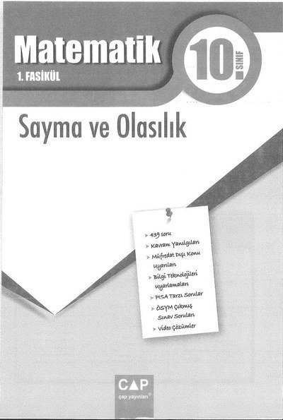MATEMATİK 1. FASİKÜL SAYMA VE OLASILIK Vega Efsanesi