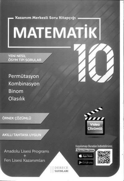 MATEMATİK PERMÜTASYON KOMBİNASYON BİNOM OLASILIK Vega Efsanesi