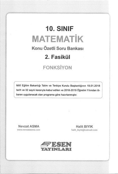 MATEMATİK KONU ÖZETLİ SORU BANKASI 2. FASİKÜL FONKSİYON Vega Efsanesi