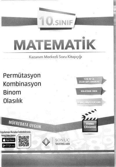 MATEMATİK PERMÜTASYON KOMBİNAYON BİNOM OLASILIK