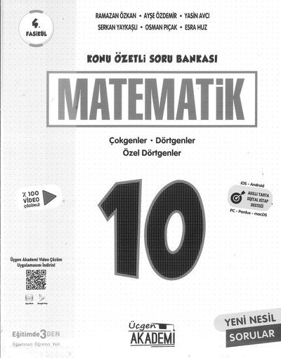 KONU ÖZETLİ SORU BANKASI MATEMATİK ÇOKGENLER DÖRTGENLER ÖZEL DÖRTGENLER Vega Efsanesi