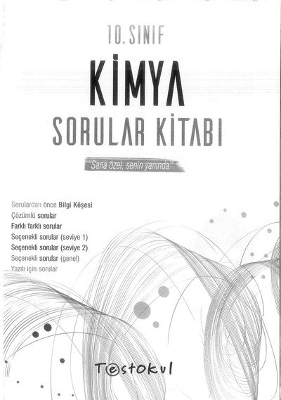 KİMYA SORULAR KİTABI SANA ÖZEL SENİN YANINDA Vega Efsanesi