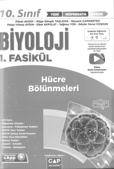 BİYOLOJİ 1. FASİKÜL HÜCRE BÖLÜNMELERİ Vega Efsanesi