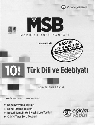 MODÜLER SORU BANKASI TÜRK DİLİ VE EDEBİYATI Vega Efsanesi