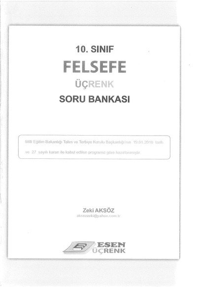 FELSEFE ÜÇRENK SORU BANKASI Vega Efsanesi