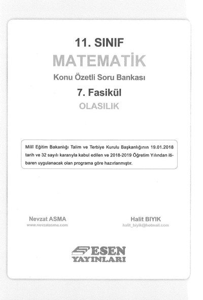 MATEMATİK KONU ÖZETLİ SORU BANKASI 7. FASİKÜL OLASILIK