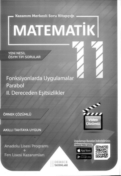 MATEMATİK YENİ NESİL SORULAR FONKSİYONLARDA UYGULAMALAR PARABOL 2. DERECEDEN EŞİTSİZLİKLER