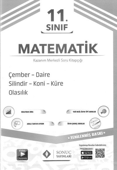 MATEMATİK SORU KİTAPÇIĞI ÇEMBER DAİRE SİLİNDİR KONİ KÜRE OLASILIK Vega Efsanesi
