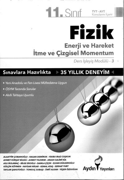 FİZİK ENERJİ VE HAREKET İTME VE ÇİZGİSEL MOMENTUM Vega Efsanesi