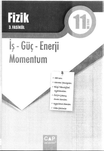 FİZİK 3. FASİKÜL İŞ GÜÇ VE ENERJİ MOMENTUM Vega Efsanesi