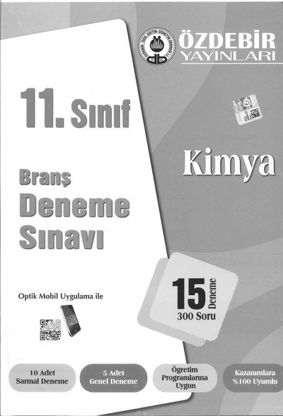 BRANŞ DENEME SINAVI KİMYA 15 DENEME 300 SORU