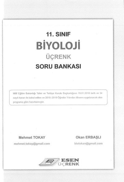 BİYOLOJİ ÜÇRENK SORU BANKASI Vega Efsanesi
