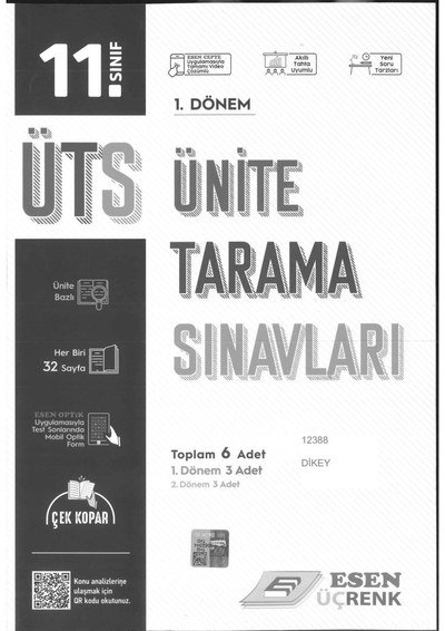 ÜNİTE TARAMA SINAVLARI 1. DÖNEM TOPLAM 6 ADET