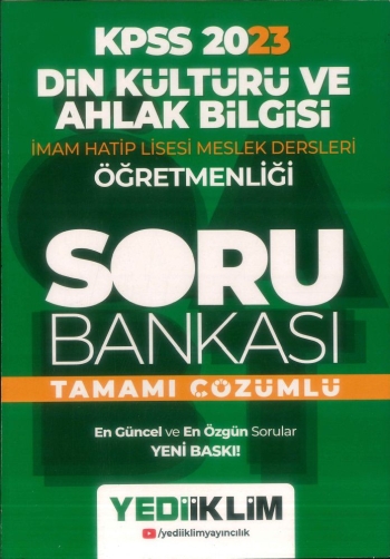 DİN KÜLTÜRÜ VE AHLAK BİLGİSİ ÖĞRETMENLİĞİ (İMAM HATİP LİSESİ MESLEK DERSLERİ) TAMAMI ÇÖZÜMLÜ SORU BANKASI Vega Efsanesi