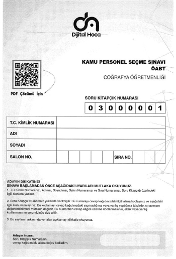 COĞRAFYA ÖĞRETMENLİĞİ 6*75 ÇÖZÜMLÜ DENEME Vega Efsanesi