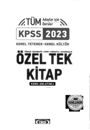 ÖZEL TEK KİTAP KONU ANLATIMLI (TÜM DERSLER)