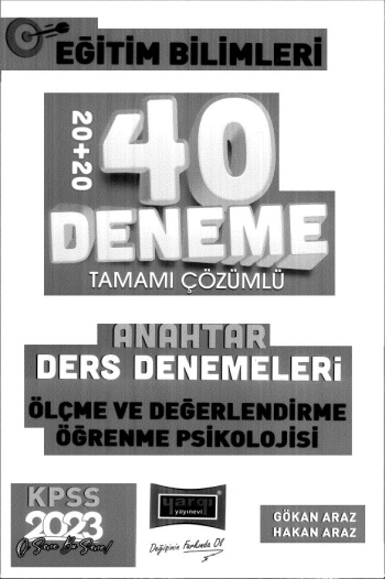 40 ANAHTAR DENEME TAMAMI ÇÖZÜMLÜ ÖLÇME DEĞERLENDİRME- ÖĞRENME PSİKOLOJİSİ
