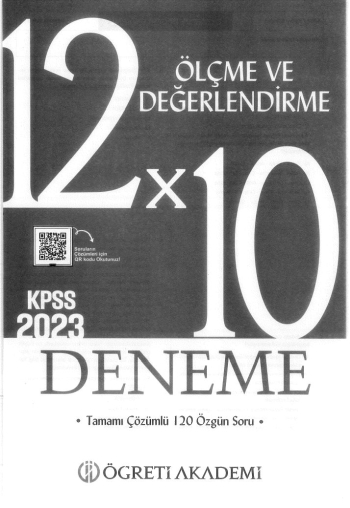 ÖLÇME VE DEĞERLENDİRME 12*10 ÇÖZÜMLÜ DENEME