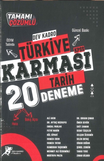 DEV KADRO TÜRKİYE KARMASI TARİH ÇÖZÜMLÜ 20 DENEME Vega Efsanesi