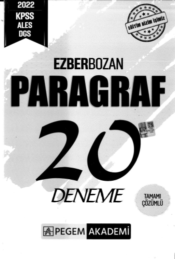 EZBERBOZAN PARAGRAF 20 DENEME ÇÖZÜMLÜ Vega Efsanesi