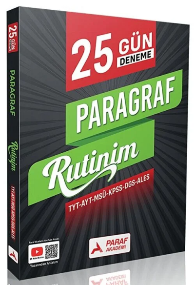 Paragraf Rutinim 25 Gün Deneme Paraf Akademi Yayınları Vega Efsanesi