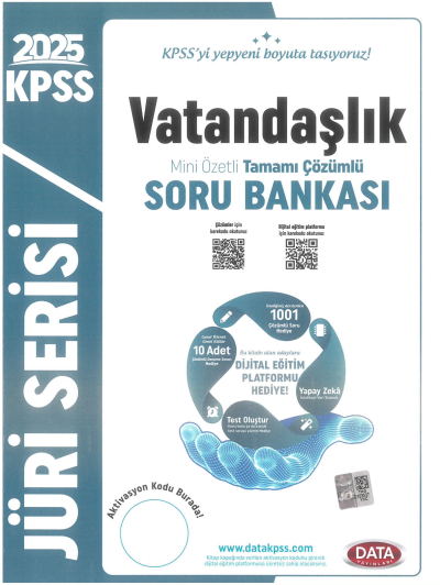 2025 KPSS Vatandaşlık Jüri Serisi Mini Özetli Tamamı Çözümlü Soru Bankası Data Yayınları Vega Efsanesi
