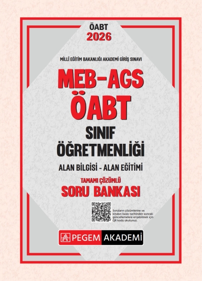 2026 MEB AGS ÖABT Sınıf Öğretmenliği (ALAN BİLGİSİ- ALAN EĞİTİMİ) Tamamı Çözümlü Soru Bankası Pegem Akademi Vega Efsanesi