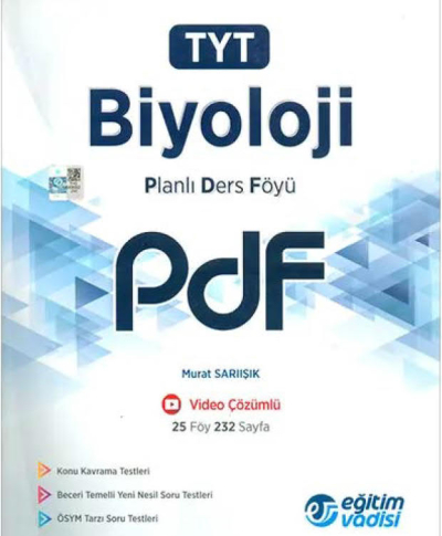 TYT Biyoloji Planlı Ders Föyü PDF Eğitim Vadisi Yayınları Vega Efsanesi