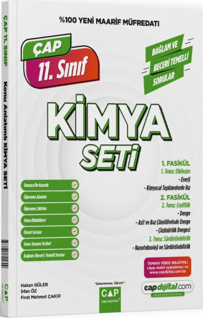 11. Sınıf Kimya Maarif Model Set Çap Yayınları Vega Efsanesi