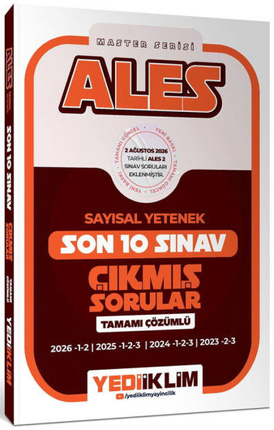 ALES Sayısal Yetenek Master Serisi Tamamı Çözümlü Son 10 Sınav Çıkmış Sorular Yediiklim Yayınları Vega Efsanesi
