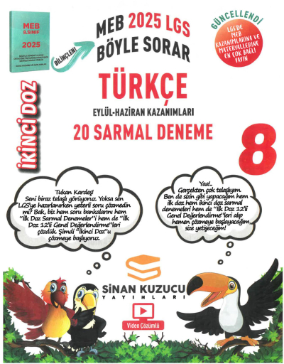 Sinan Kuzucu Yayınları 8. Sınıf İkinci Doz Türkçe 20 Sarmal Deneme