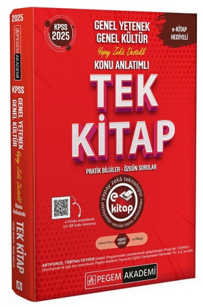 2025 KPSS Genel Yetenek Genel Kültür Konu Anlatımlı Tek Kitap Pegem Akademi Yayıncılık Vega Efsanesi