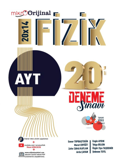 Orijinal Mikro AYT Fizik 20 li Deneme Sınavı Orijinal Yayınları Vega Efsanesi