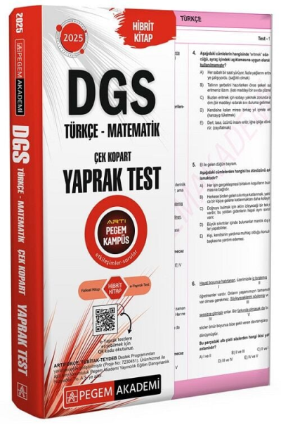 2025 DGS Çek Kopart Yaprak Test Pegem Yayınları Vega Efsanesi