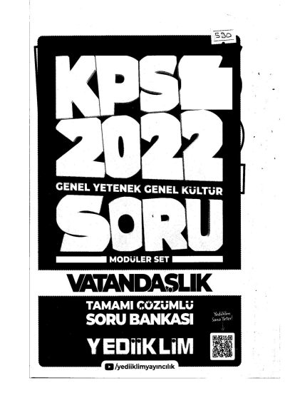 2022 KPSS GY GK VATANDAŞLIK Soru Bankası MODÜLER
