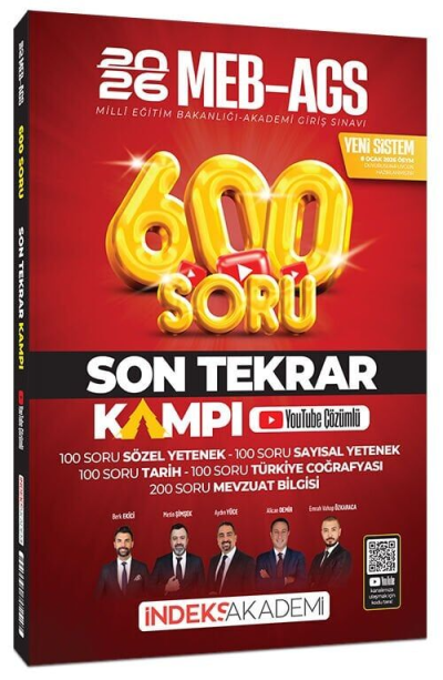 2026 MEB-AGS Son Tekrar Kampı 600 Soru Bankası Youtube Video Çözümlü İndeks Akademi Yayıncılık Vega Efsanesi