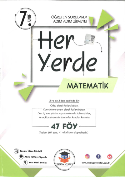7. Sınıf Her Yerde Matematik Soru Bankası Zeka Küpü Yayınları