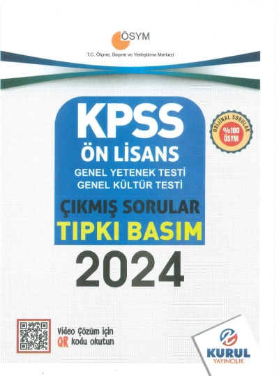 Ön Lisans KPSS Son 5 Sınav GY-GK Çıkmış Sorular Tıpkı Basım Kurul Yayınları (2016-2024) Vega Efsanesi