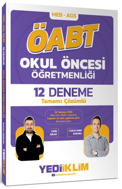 MEB AGS ÖABT Okul Öncesi Öğretmenliği Tamamı Çözümlü 12 Deneme Yediiklim Yayınları Vega Efsanesi