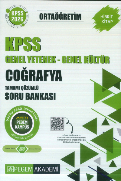 Ortaöğretim KPSS Coğrafya Tamamı Çözümlü Soru Bankası Pegem Akademi Vega Efsanesi