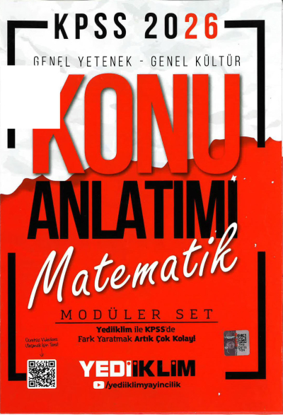 MATEMATİK Yediiklim 2026 KPSS Genel Yetenek Genel Kültür Konu Anlatımı Modüler Yediiklim Yayınları Vega Efsanesi