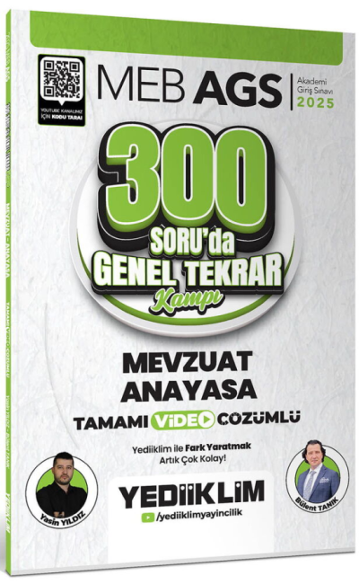 2025 MEB AGS Mevzuat Anayasa 300 Soruda Tamamı Video Çözümlü Genel Tekrar Kamp Yediiklim Yayınları Vega Efsanesi