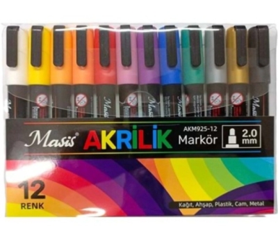 Masis 12 AKRİLİK MARKÖRÜ AKM925-12 Vega Efsanesi