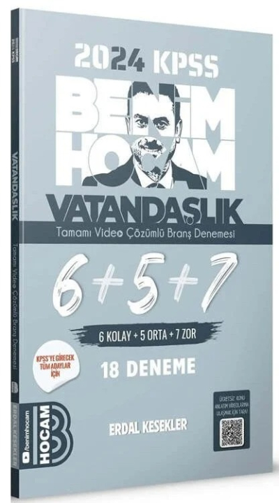 2025 KPSS Vatandaşlık Tamamı Çözümlü 6+5+7 Deneme Benim Hocam Yayınları Vega Efsanesi