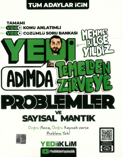 KPSS-ALES-DGS Yedi Adımda Temelden Zirveye Problemler ve Sayısal Mantık Video Konu Anlatımlı Video Çözümlü Soru Bankası Yediiklim Yayınları Vega Efsanesi