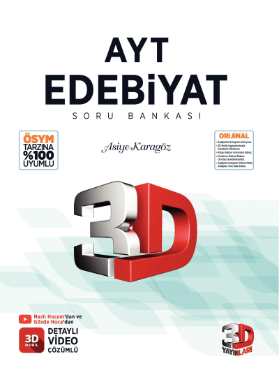 2026 AYT 3D Edebiyat Tamamı Video Çözümlü Soru Bankası 3D Yayınları Vega Efsanesi